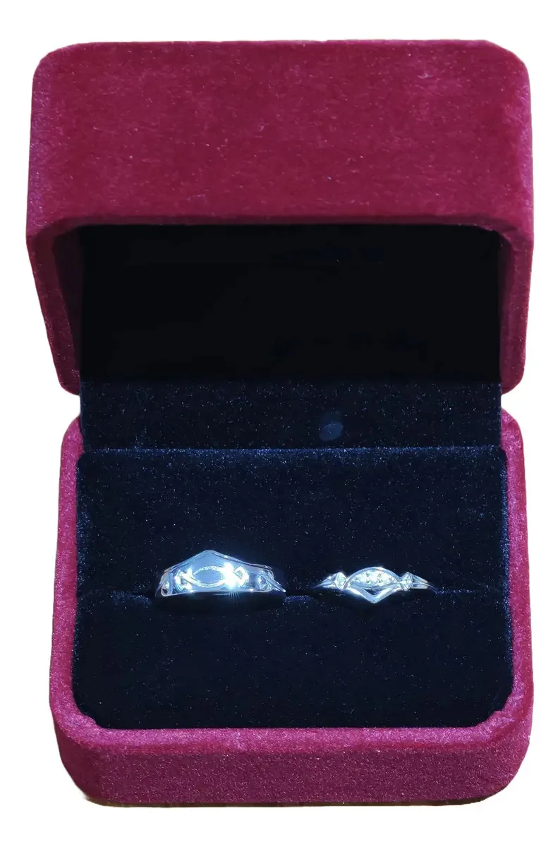 Anéis de prata ajustáveis Sweet Pair S925 Silver Silver