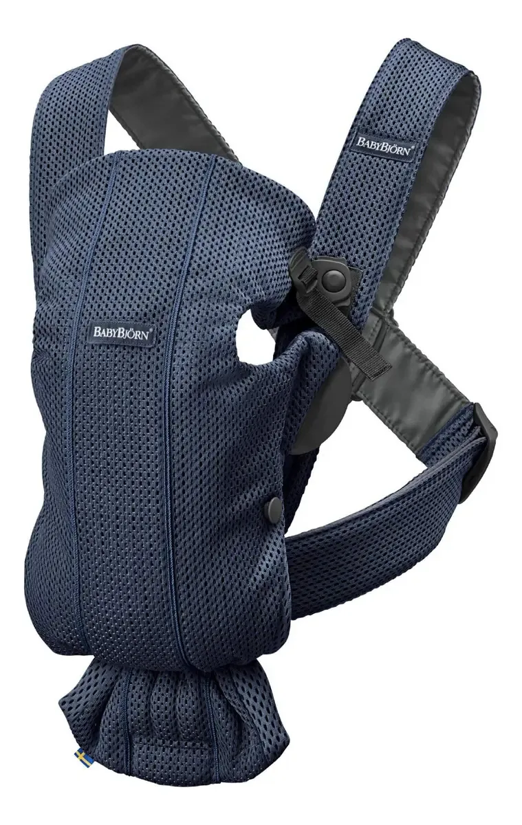 Porta-bebês Babybjörn Mini, malha 3D, azul marinho