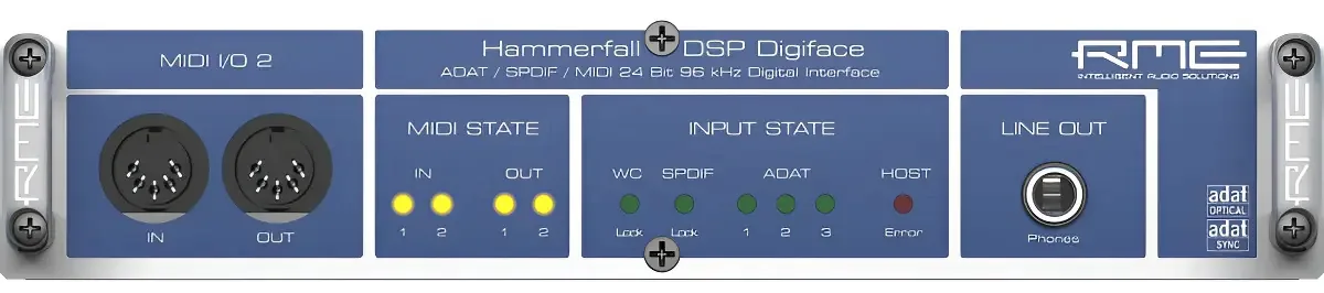 Interface De Áudio Rme Hammerfall Dsp Digiface 52 Canais Cor Azul