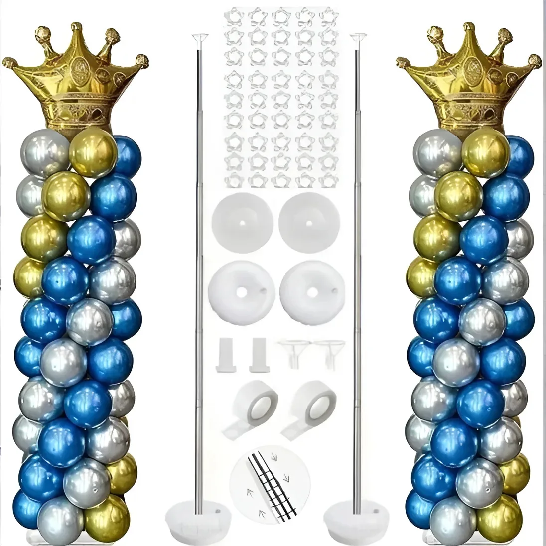 2 peças quadradas com bases para decoração de festa para balões