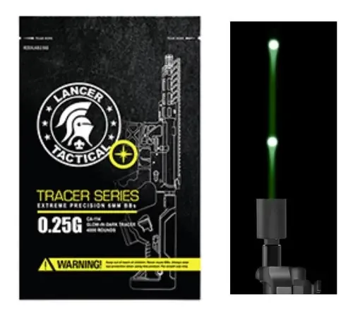 Bbs Lancer Tactical Pro 4000 Rds Fluorescente 0,25 g Xtreme P