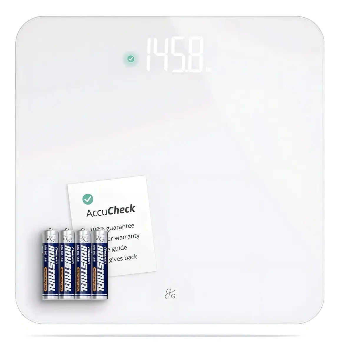 Balança digital de peso corporal para banho - Greater Goods White