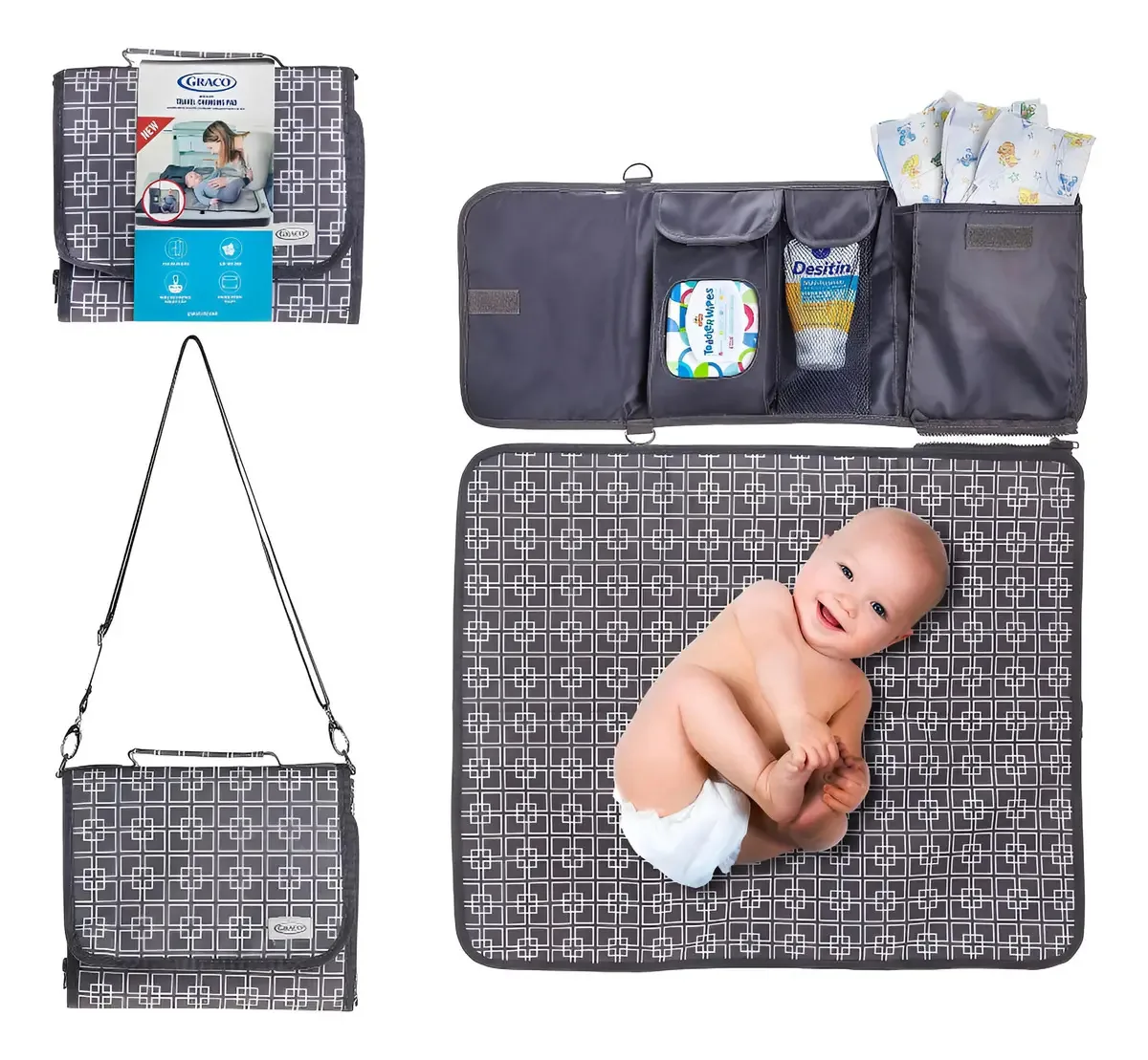 Bolsa portátil de fraldas para bebês Graco com
