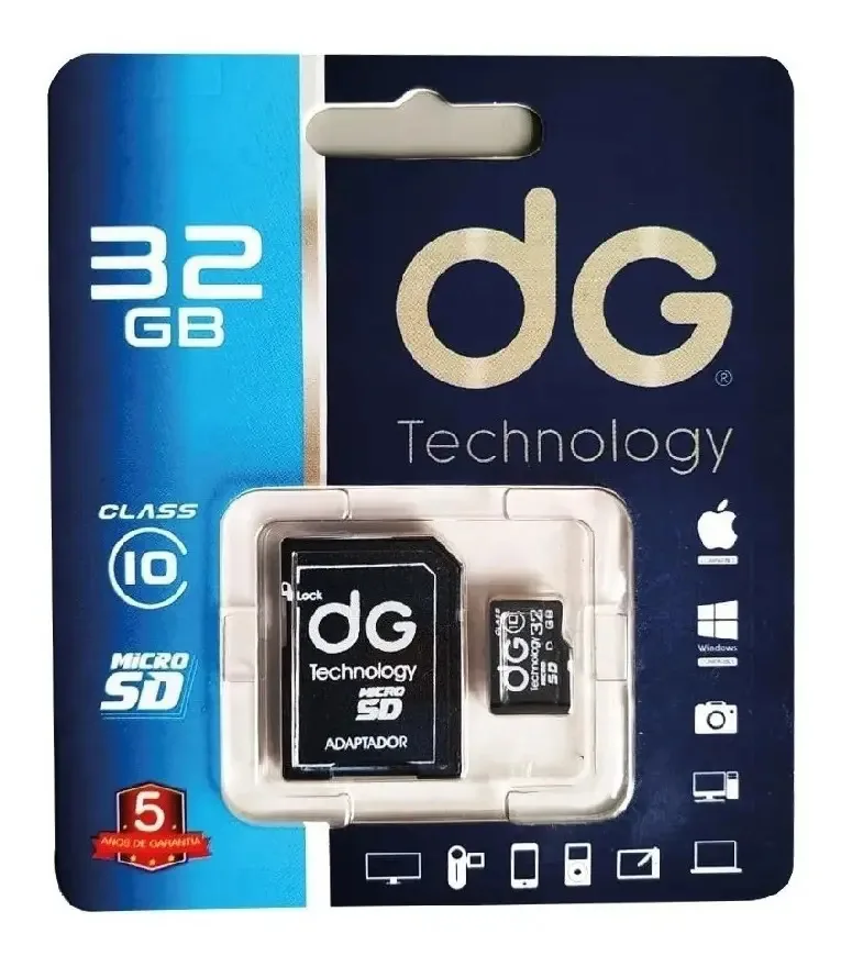 Memória Micro SD Classe 10 de 32 GB e adaptador Dg