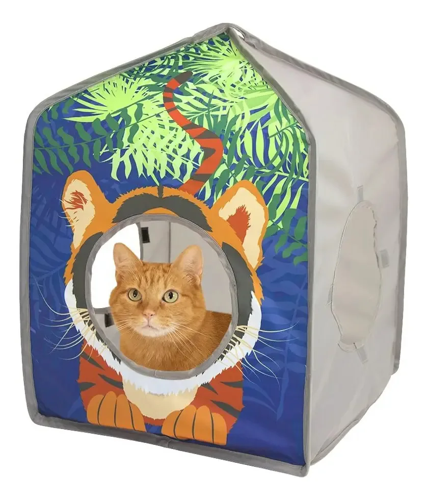 Cabana de safári pop-up de Kitty City, Play House, Cat Cube, Play Kenn