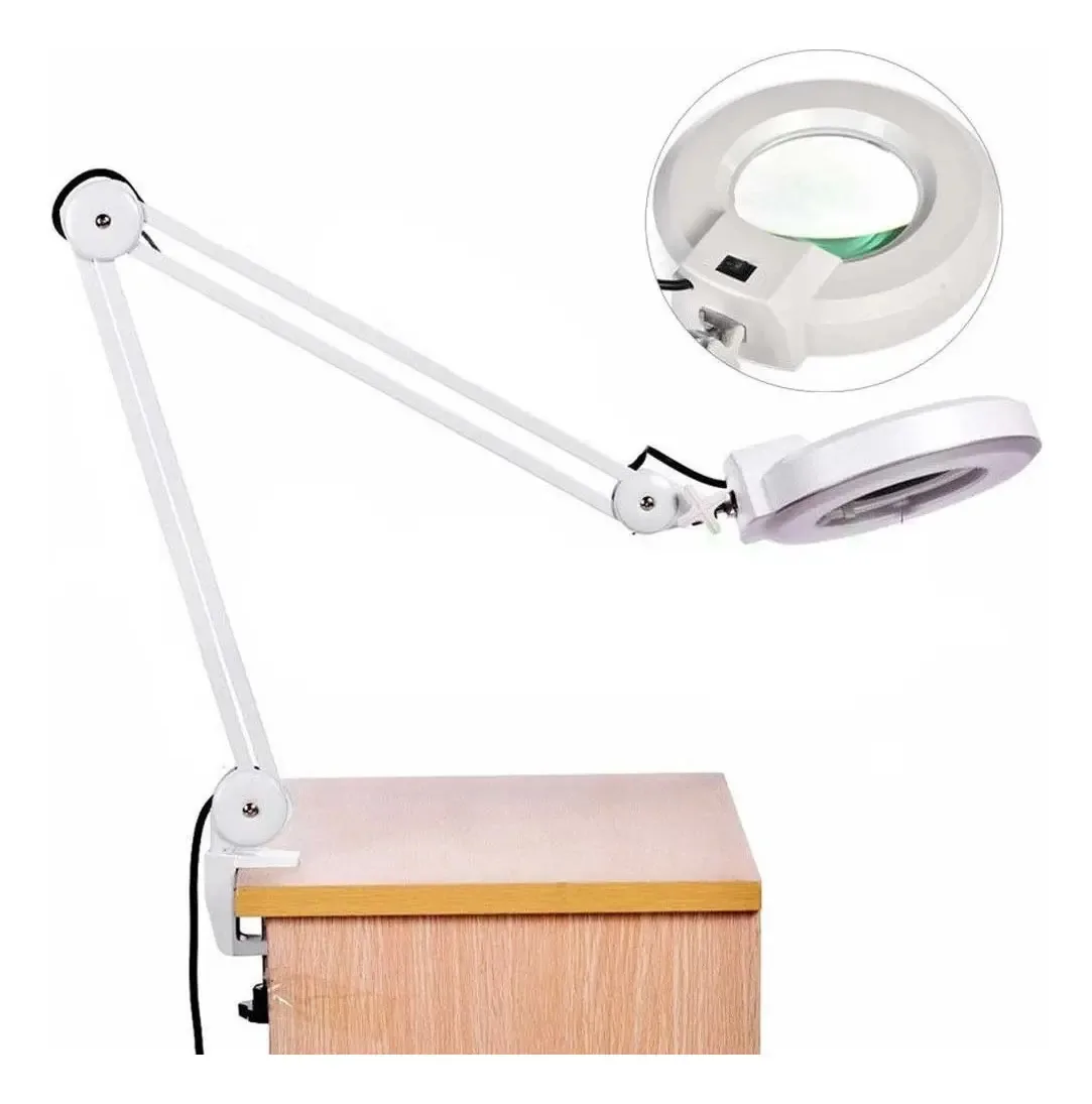 Lupa Luminária Estética Led Mesa Articula Vidro 220v