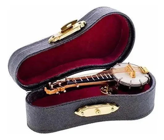 Brooche moderno de banjo em pedra de resina em miniatura para presente da Broadway