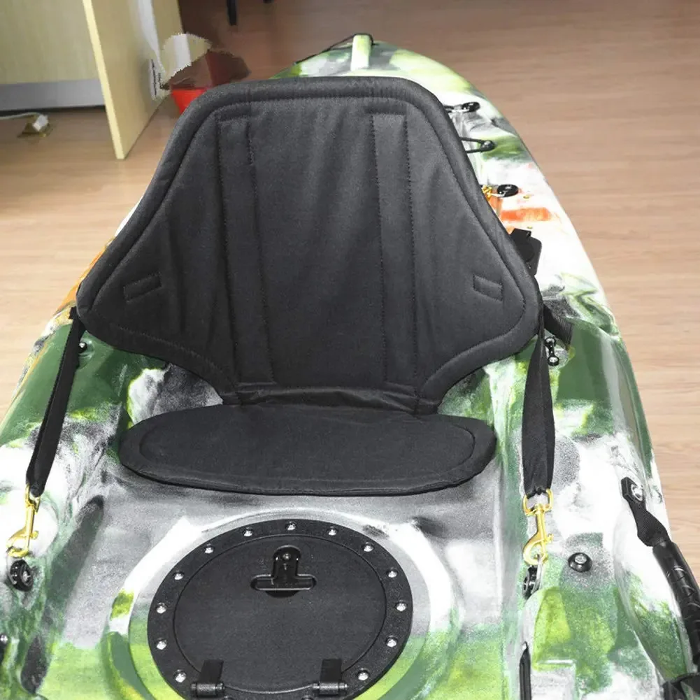 Almofada de assento de caiaque durável, sistema de ventilação encurtado com pá de caiaque preta, construção em nylon, assentos de caiaque feitos de nylon, EVA e metal da Kayak Boating Drift Boating