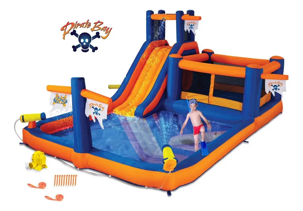 Combinação de parque aquático inflável Blast Zone Pirate Bay e Bounce