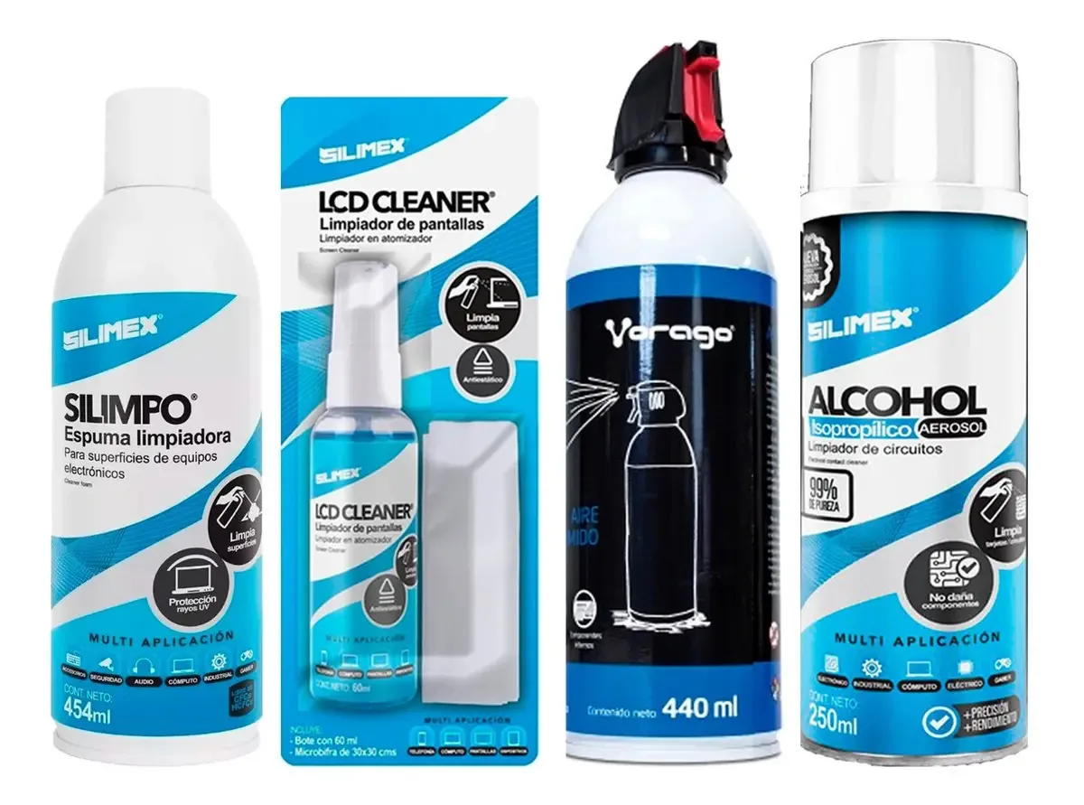 + Kit de limpeza: 4 em 1 peça, spray de espuma e ar, panos