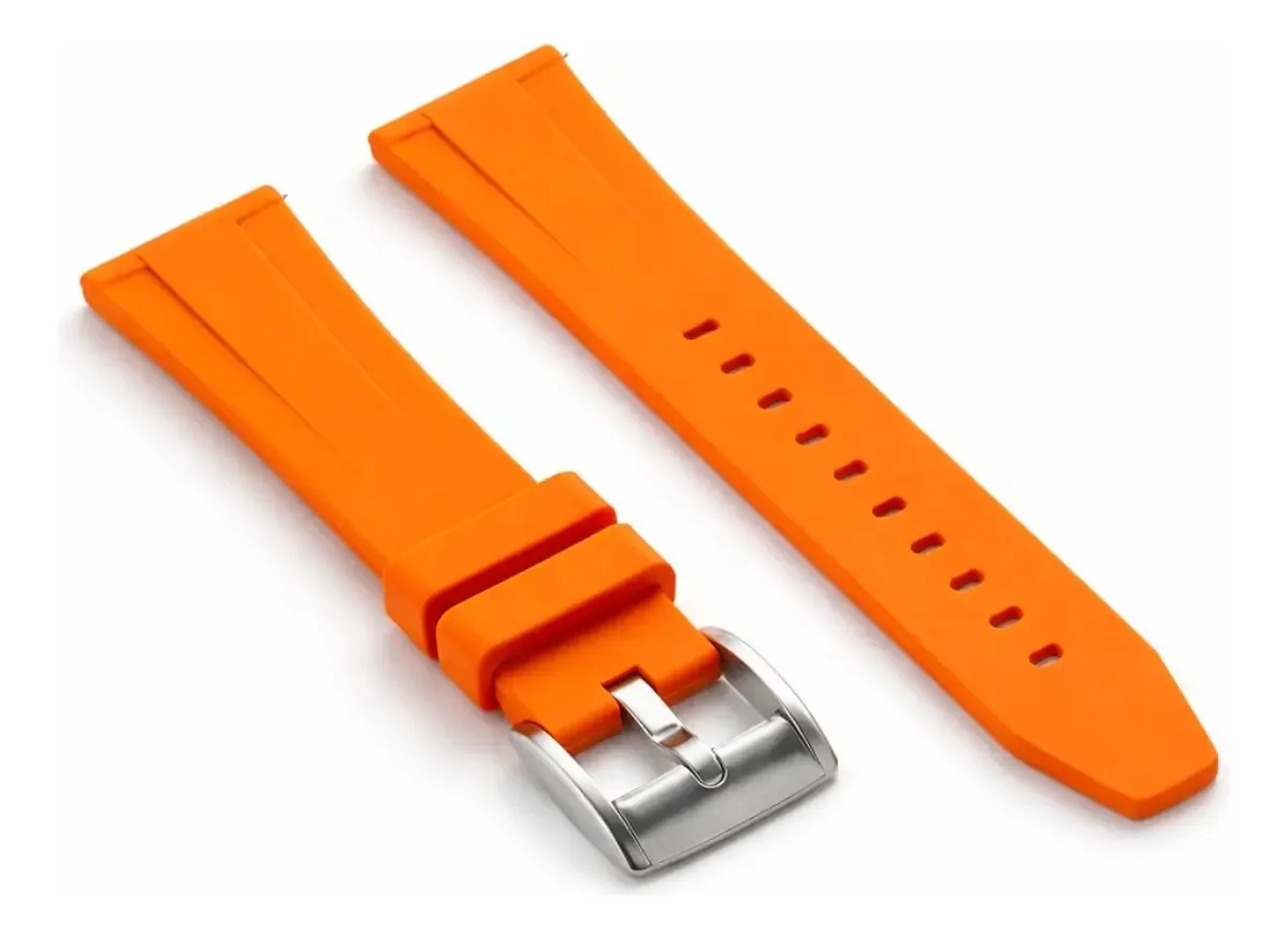 Pulseira de Silicone 22mm para Relógios e Smartwatch, Laranja