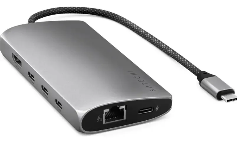 Hub Adaptador Usb-c Multiportas V3 Satechi 8k C/ Ethernet Cinza Espacial