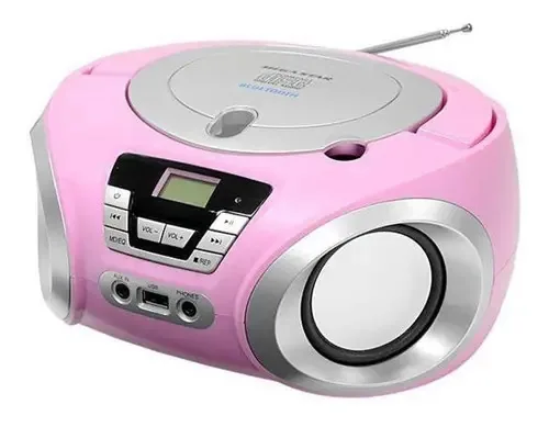 Rádio CD Megastar Moderna e Elegante Rosa FM USB MP3 Bluetooth