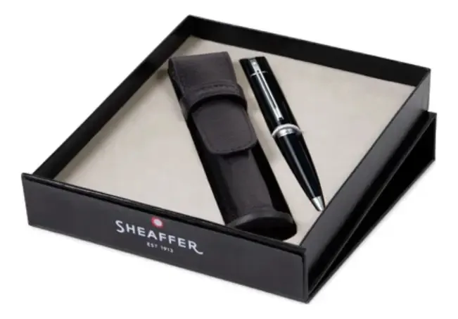 Conjunto de canetas Sheaffer 300 Glossy Black e estojo preto brilhante