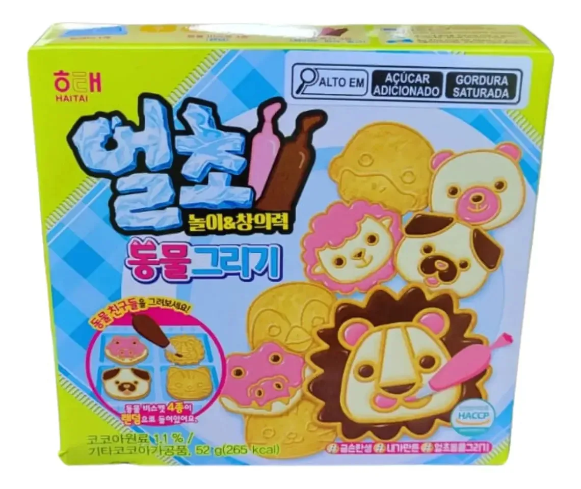 Biscoito Coreano Com Animais Para Pintar Com Coberturas