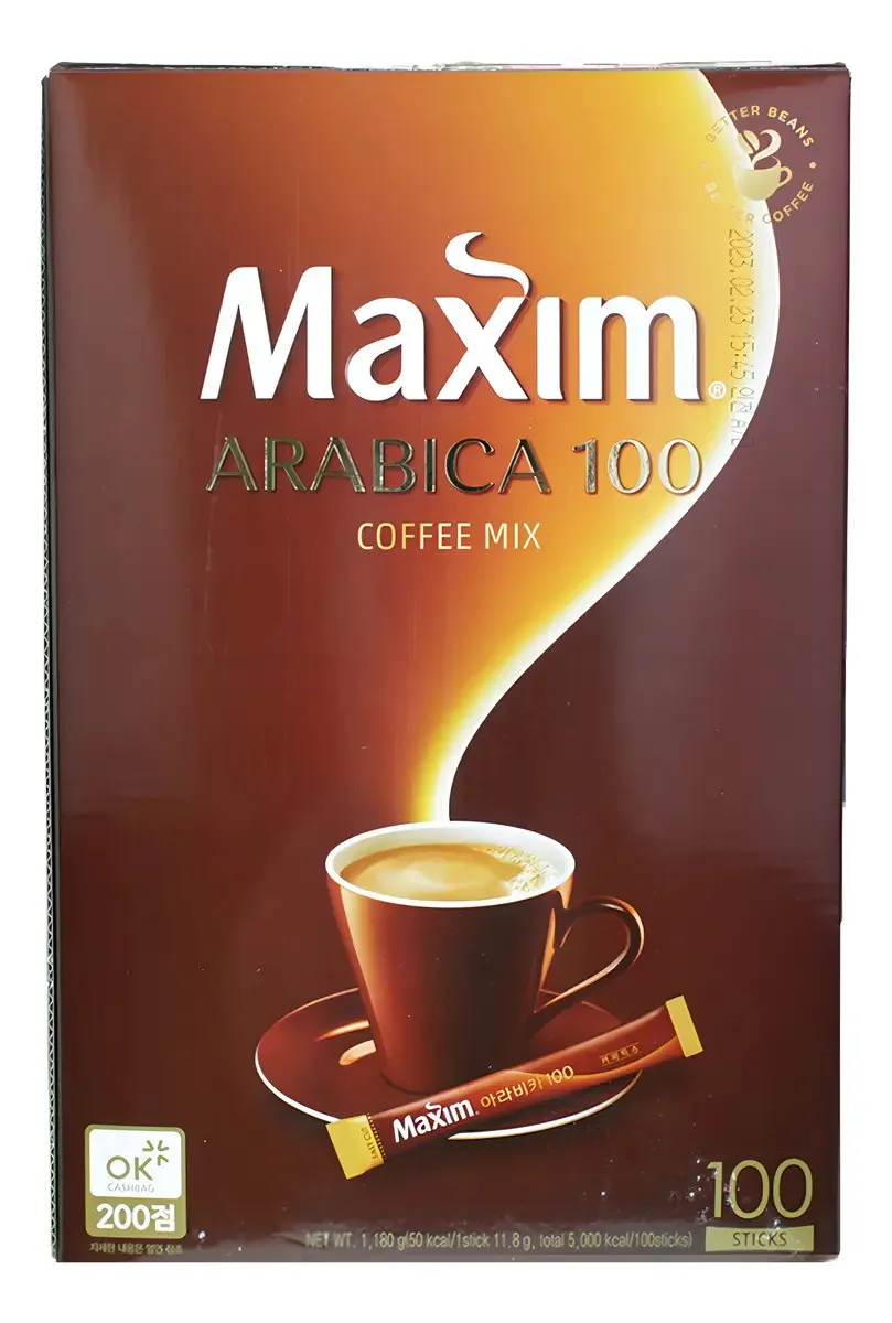 Café Solúvel Coreano Arábica Maxim 100 Sachês