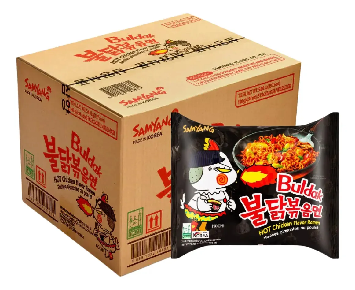 Caixa Lamen Coreano Super Apimentado Buldak 140g 40 Pacotes