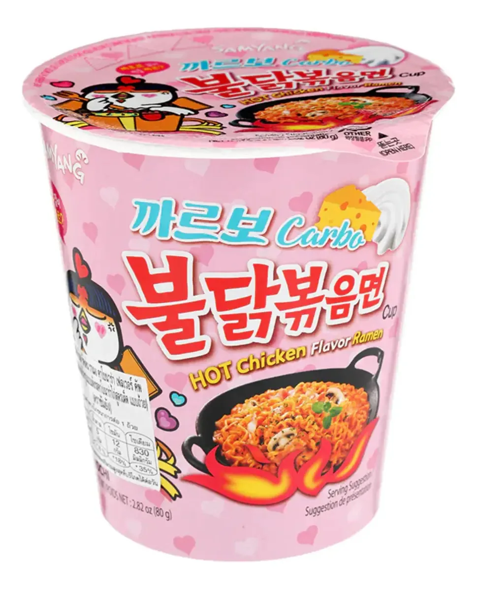 Ramen Coreano Samyang Carbonara Copo Hot Chicken 80g