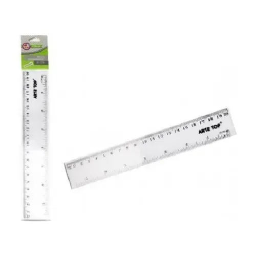 Régua transparente graduada de 20 cm