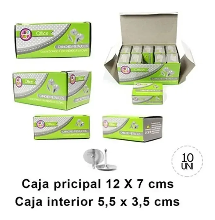 Pacote X1000 Chinches Metálicos Plateados /cotillonvieri