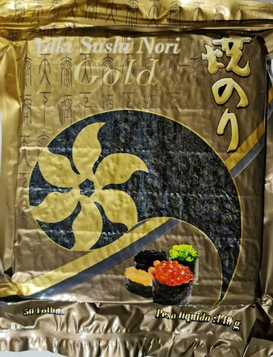 Alga Yaki Sushi Nori Gold Pacote Com 50 Folhas