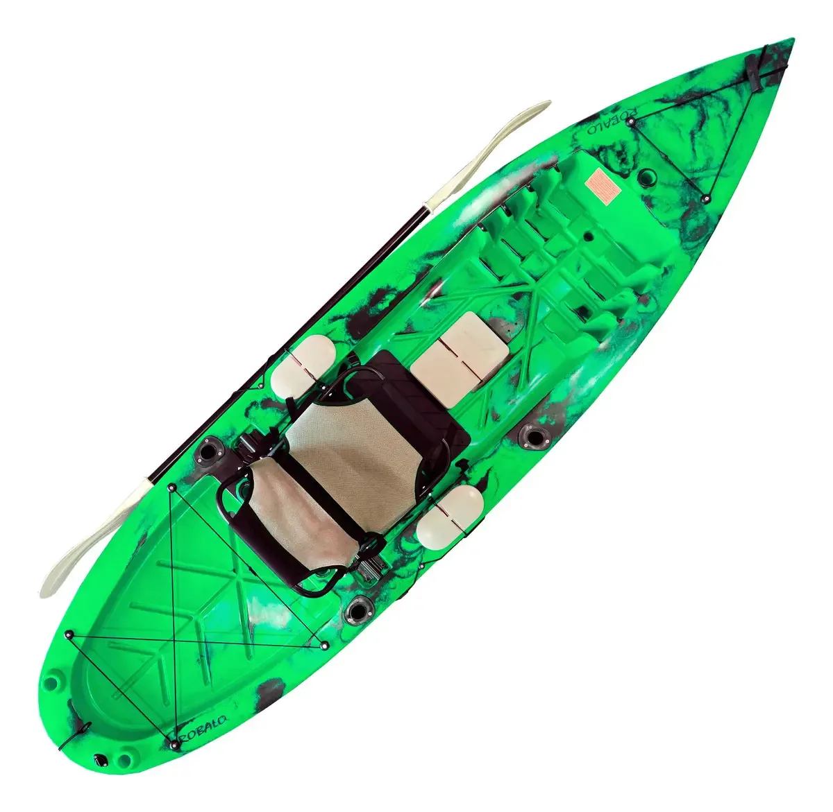 Caiaque De Pesca Robalo Light Com Cadeira E Remo Caiaker Cor Verde Neon