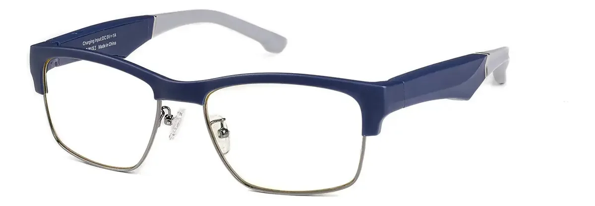 Óculos inteligentes Bluetooth para chamadas, proteção ocular, azul antiluz, explosivo M-k2 (moldura prateada com lentes brancas)