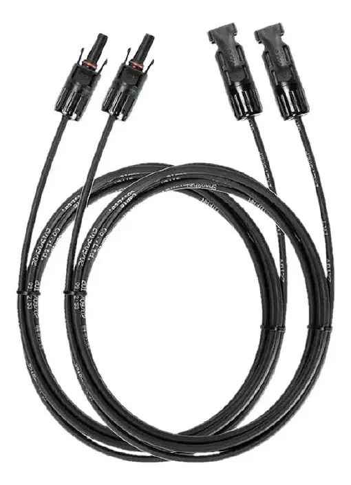 Cabo De Extensão Mc4 Da Ecoflow Para Painéis Solares 3mts Cor Preta