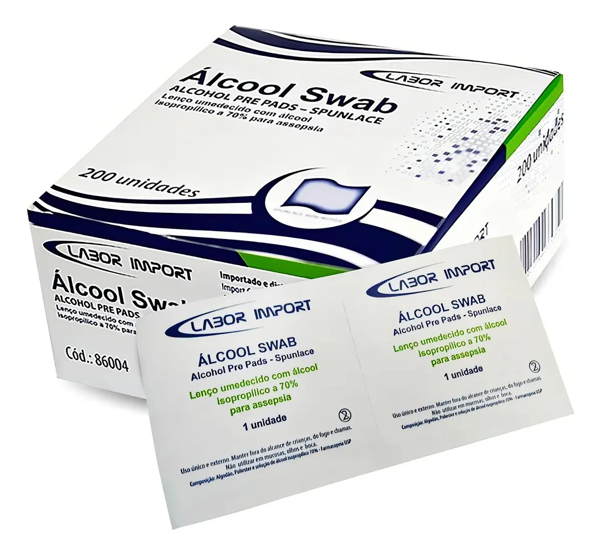 Álcool Swab Isopropílico 70% Sache Lenço Umedecido 200un