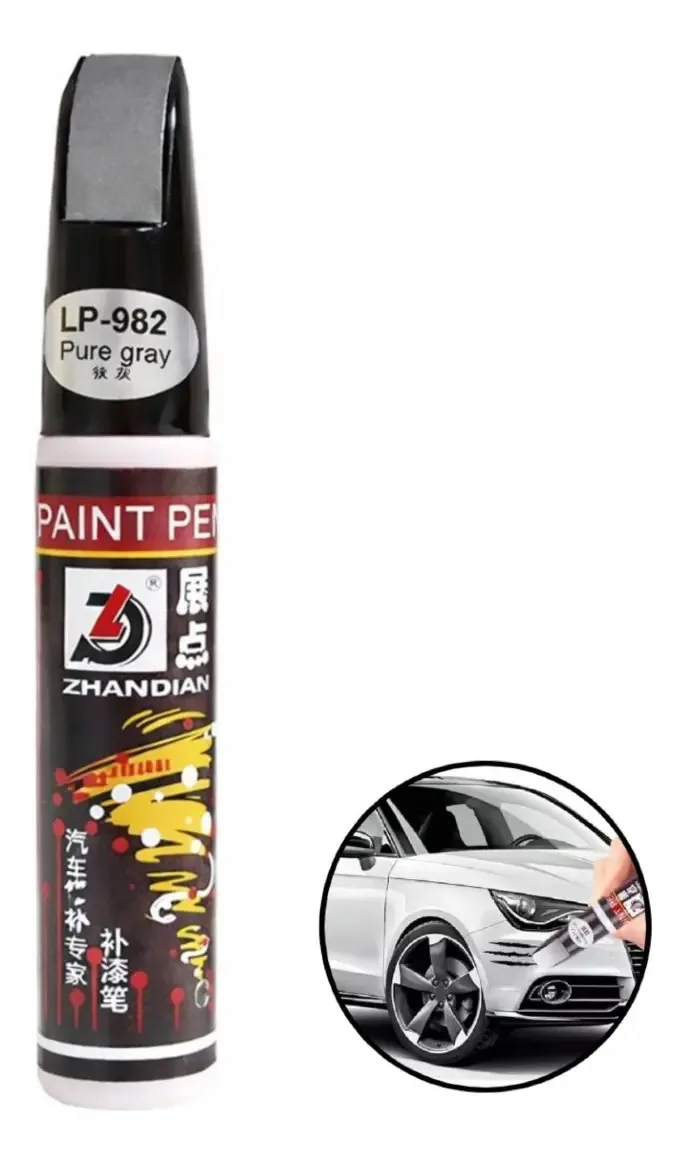 Lápis de reparo de arranhões para pintura automática, cor: cinza puro, corretor de arranhões, retoque rápido, fácil de usar, oculta marcas, exterior do veículo