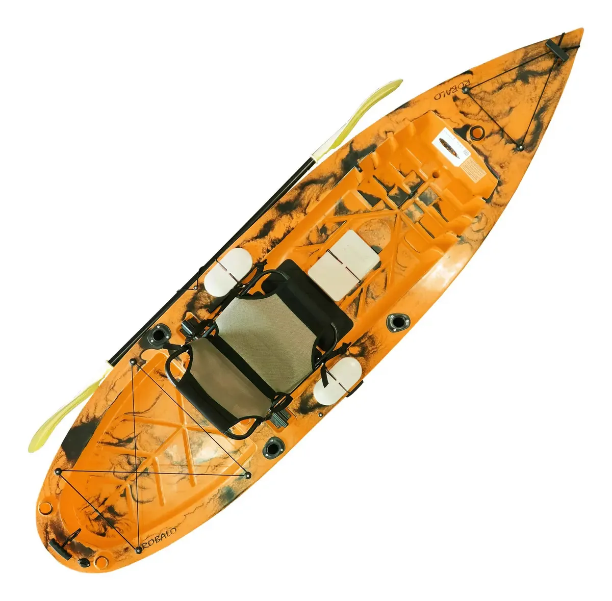 Caiaque De Pesca Robalo Light Com Cadeira E Remo Caiaker Cor Laranja Neon