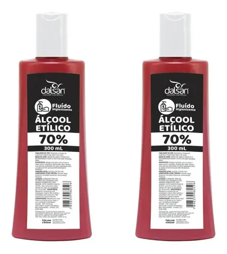 2 Álcool Em Gel Antisséptico Etílico 70% Higienizador Maos