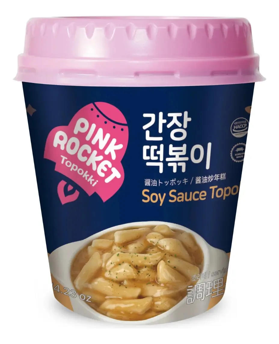 Topokki Coreano Bolinho De Arroz Molho Soja Pink Rocket 120g