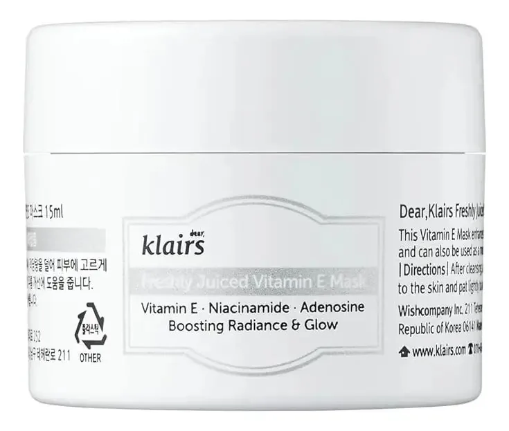 [Dearklairs] Máscara de beleza de vitamina E recém-usada