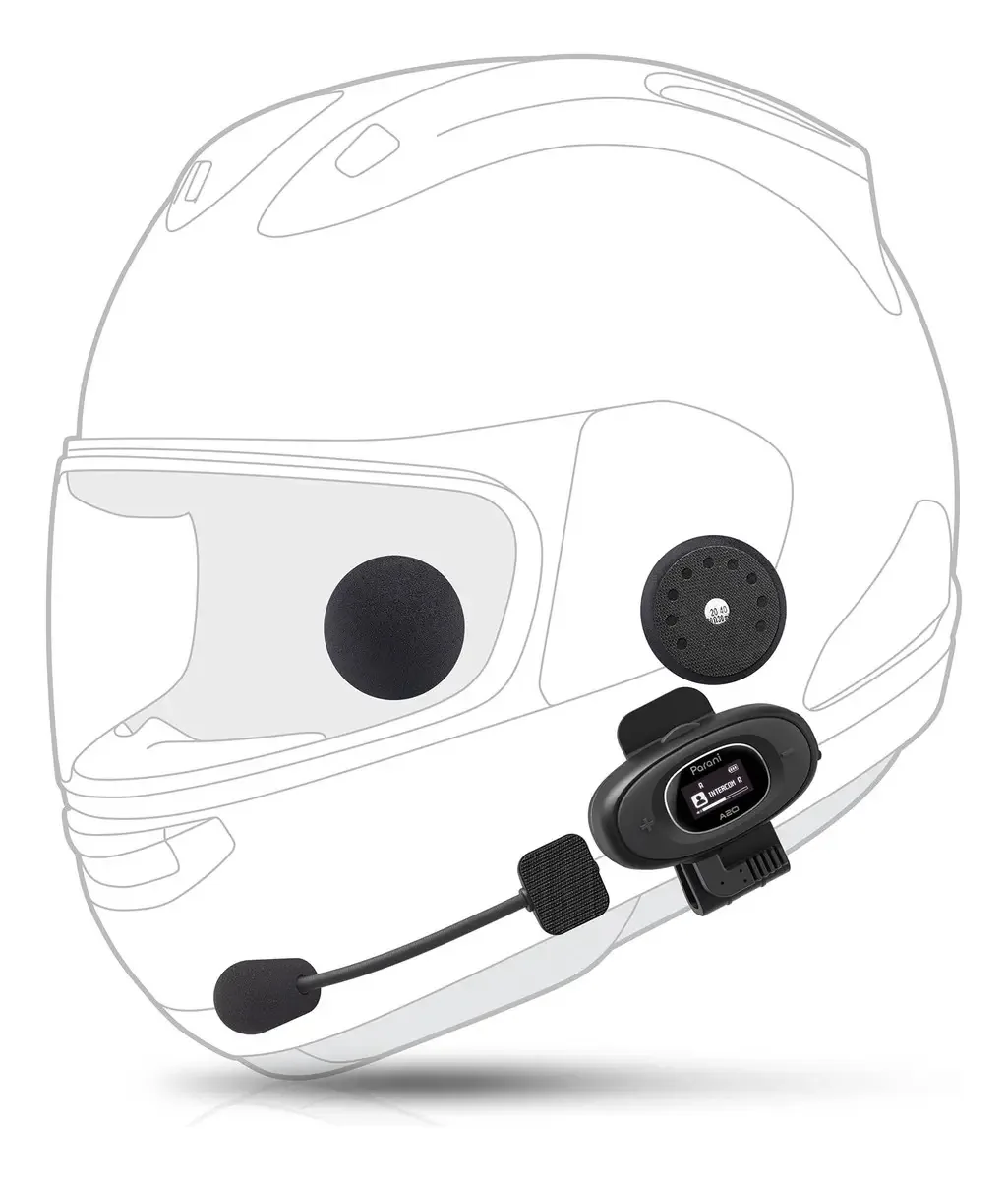 Intercomunicador Bluetooth para Moto Sena A20 (preto, 1 unidade)