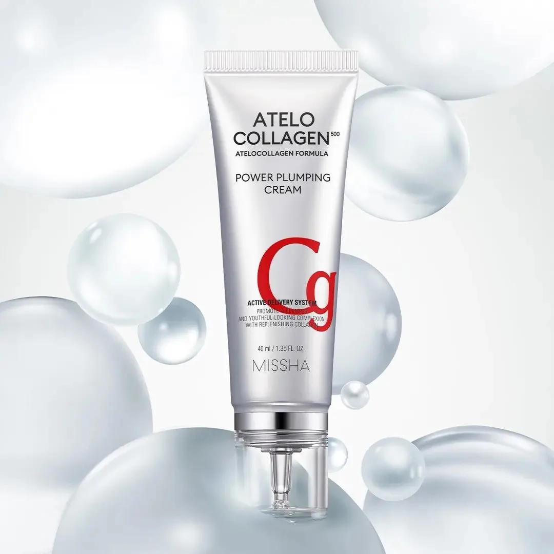 Creme facial de colágeno Missha, tipo de pele opaca antirrugas