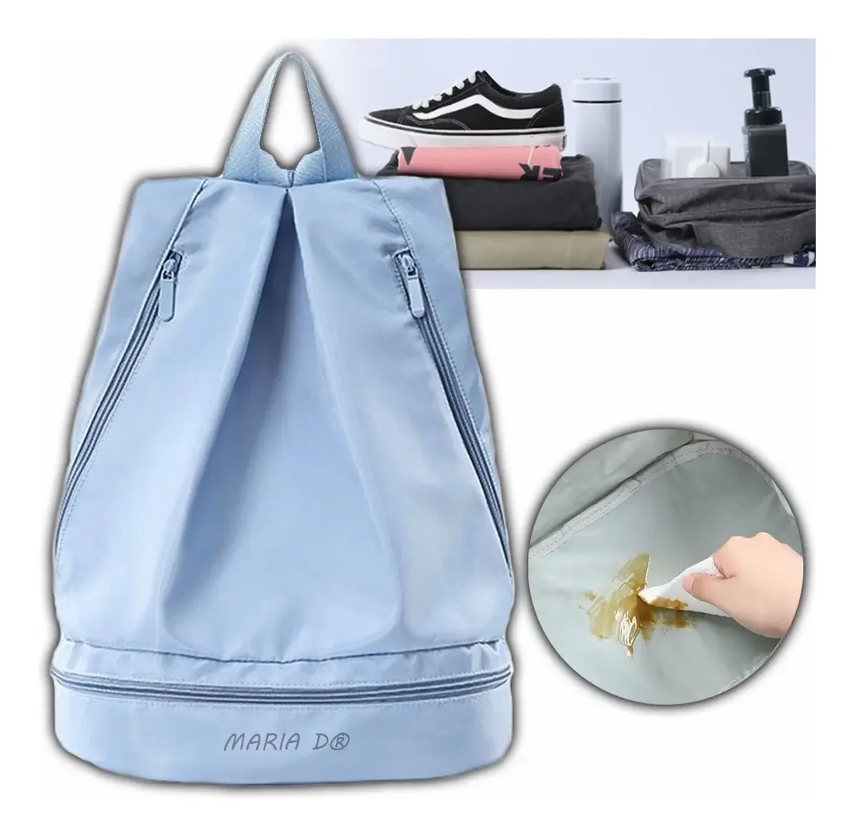 Bolsa esportiva, mochila de viagem e ginástica, unissex, cor azul