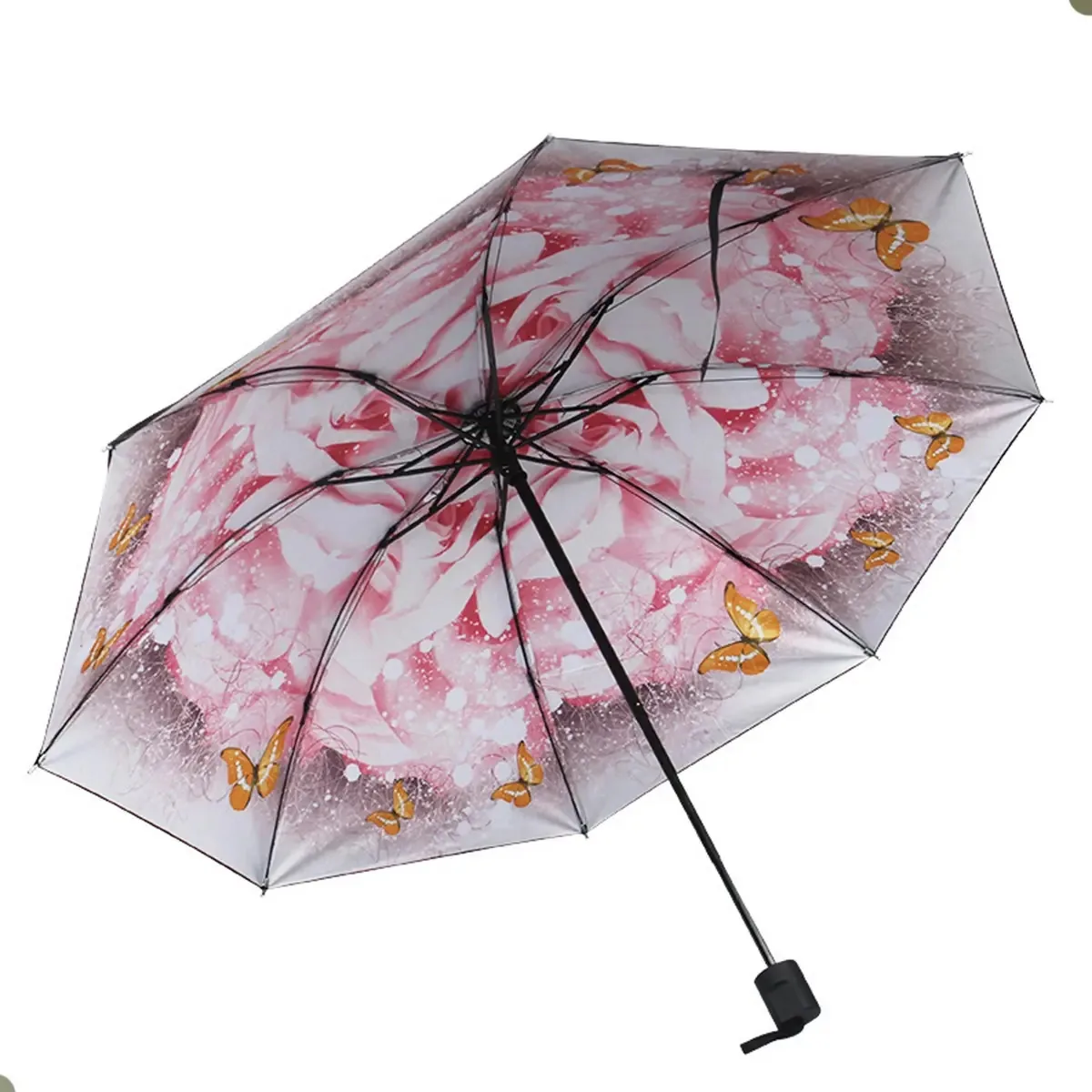 Guarda-chuva Sun Color Butterfly Gold Guarda-chuva de chuva