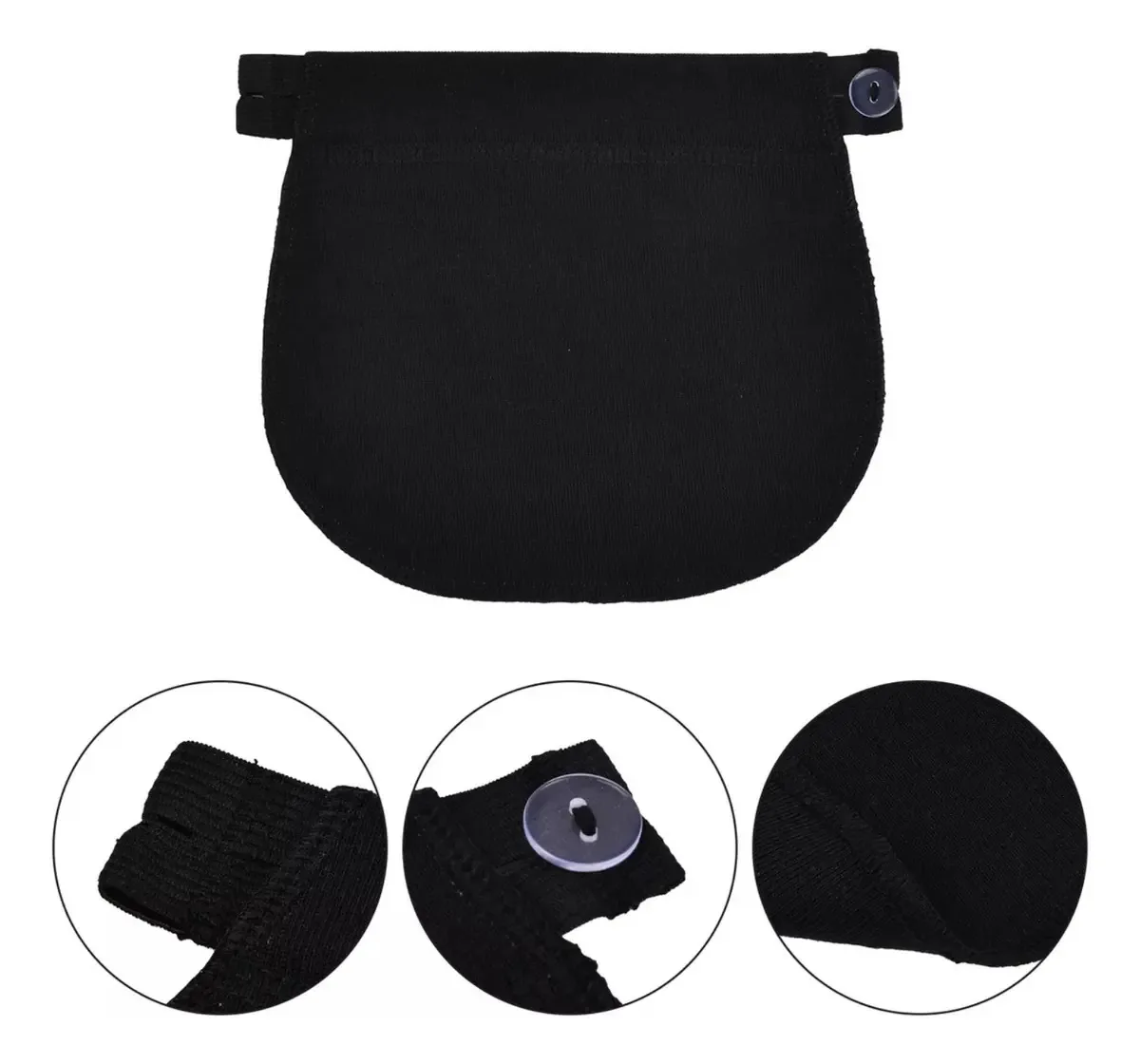 Conjunto de 4 extensores de calças, pulseiras para gravidez, maternidade, pretas