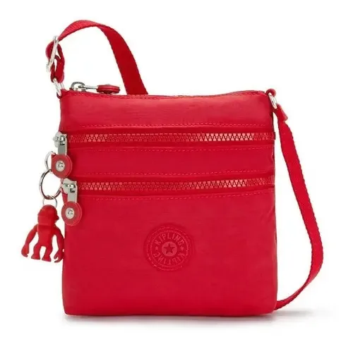 Bolsa Transversal Kipling Feminina Vermelha Vermelho Cromados