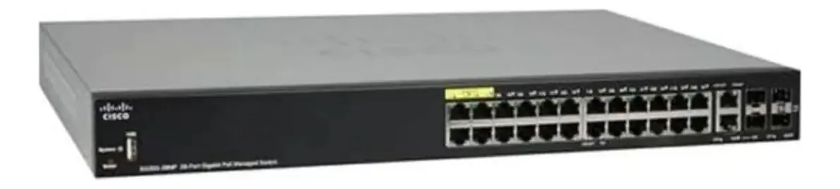 Switch Cisco SG350-28MP 24 Portas RJ-45 PoE 7GB/s Comutação
