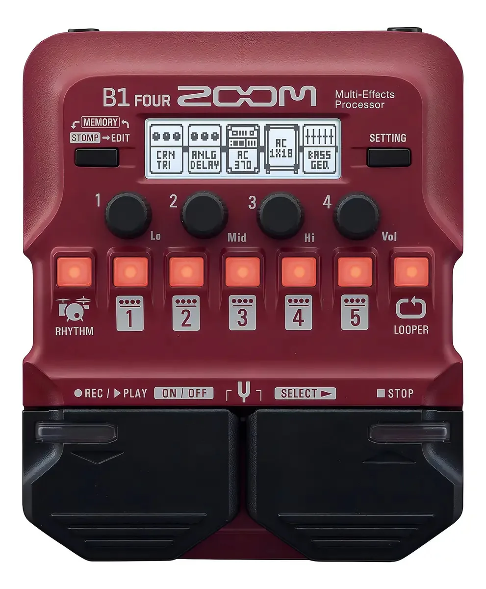 Zoom Pedal De Efeitos Para Baixo B1 Four Vermelho