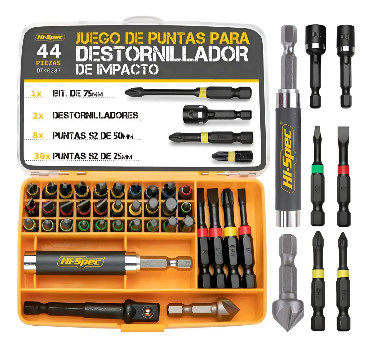 Conjunto de pontas de impacto S2 de alta especificação com 44 peças Ph2