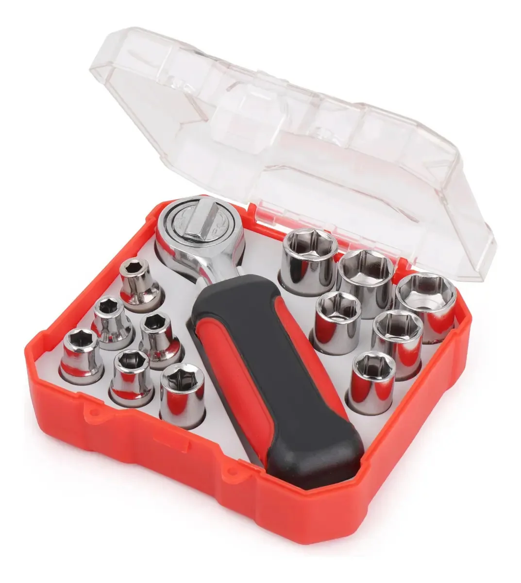 Conjunto Apollo Tools de 13 peças de 1/4 de peça - soquetes e alça