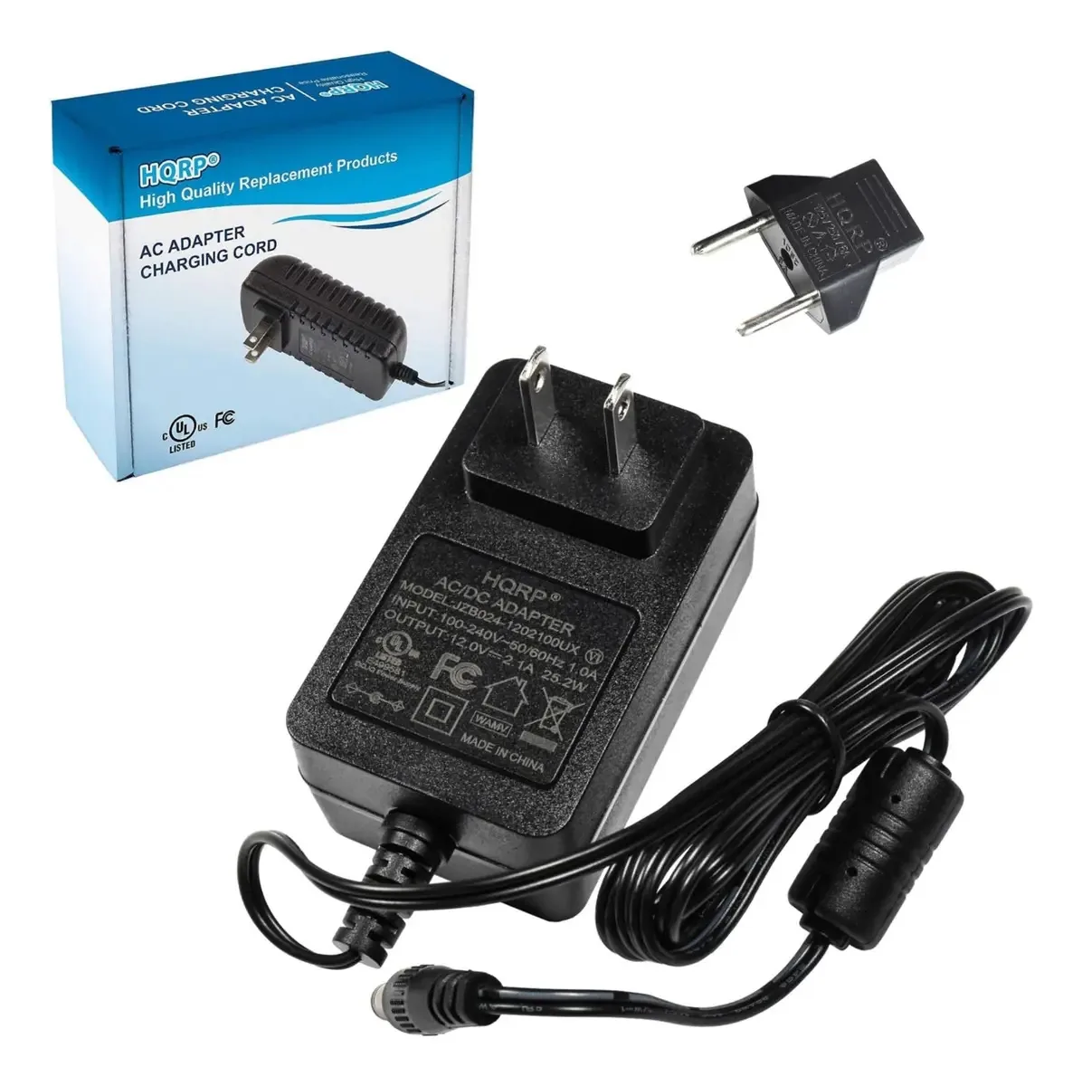 Hqrp - Carregador De Cabo De Alimentação Para Leitor De DVD Portátil Rca Drc6327ec / Drc6327el / Drc6327e / Drc6317e / Drc99371e (Certificado UL) Mais Adaptador De Tomada Europeu