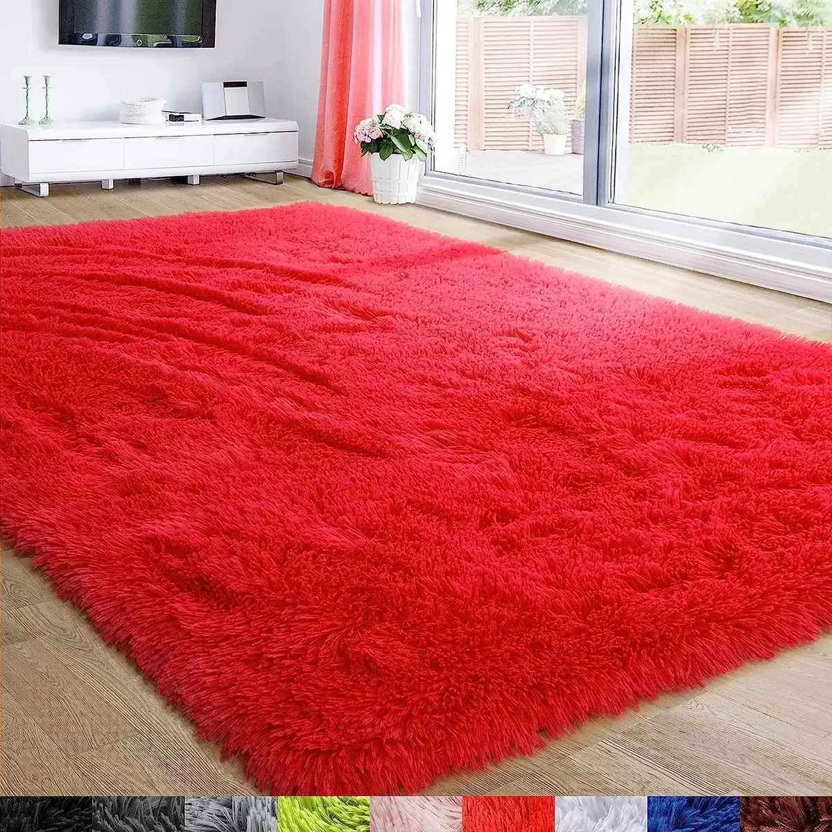 Tapete de quarto vermelho, 4 pés x 6 pés, tapete Pel