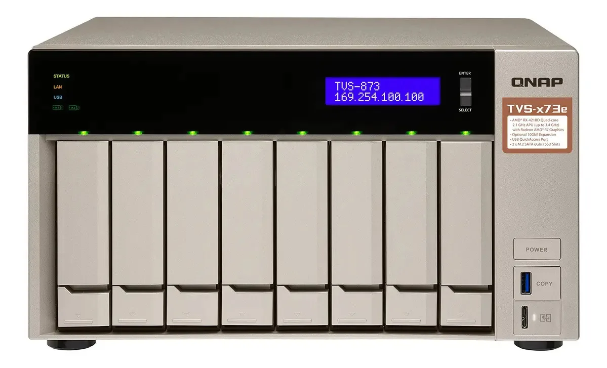 Qnap Ts-871-i7-16g-us, Tvs-873e, 8 Baias, 4gb, Com Hdmi, Amd