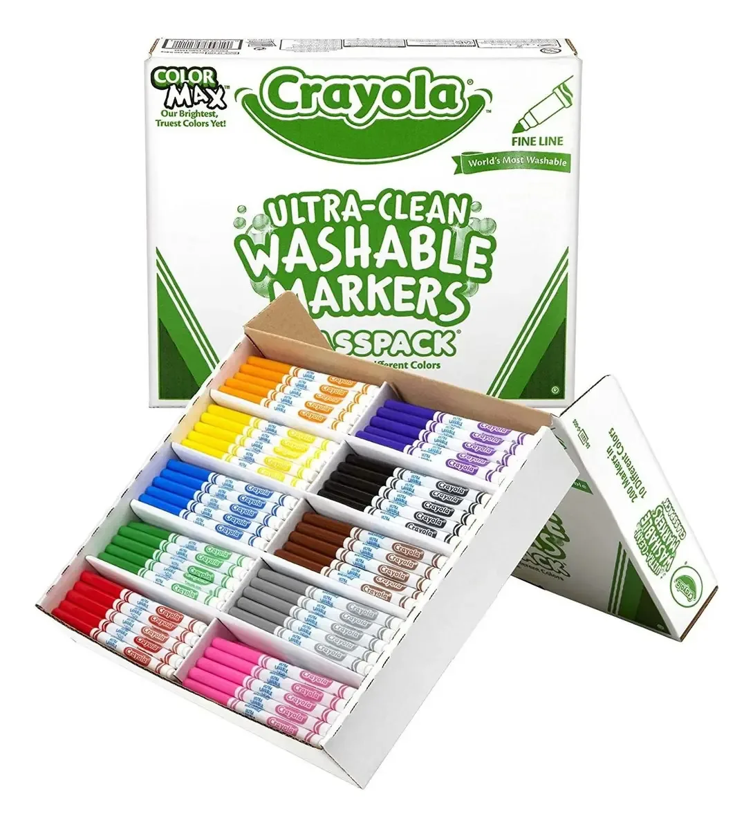 Conjunto Crayola de 200 marcadores coloridos laváveis