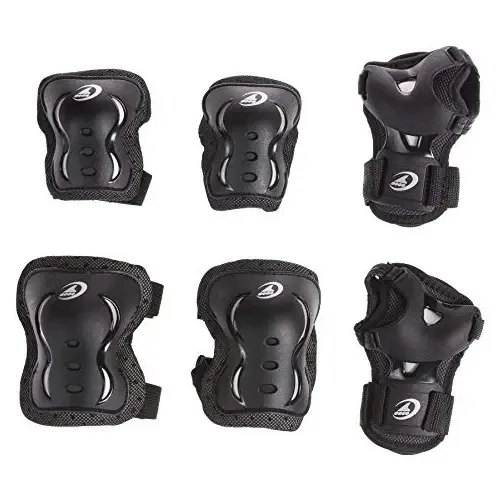 Rollerblade Bladegear Xt Junior - Conjunto de 3 Protetores para Joelhos, Cotoveleiras e Munhequeiras, Proteção Multiesportiva, Juvenil, Preto, Tamanho XXS