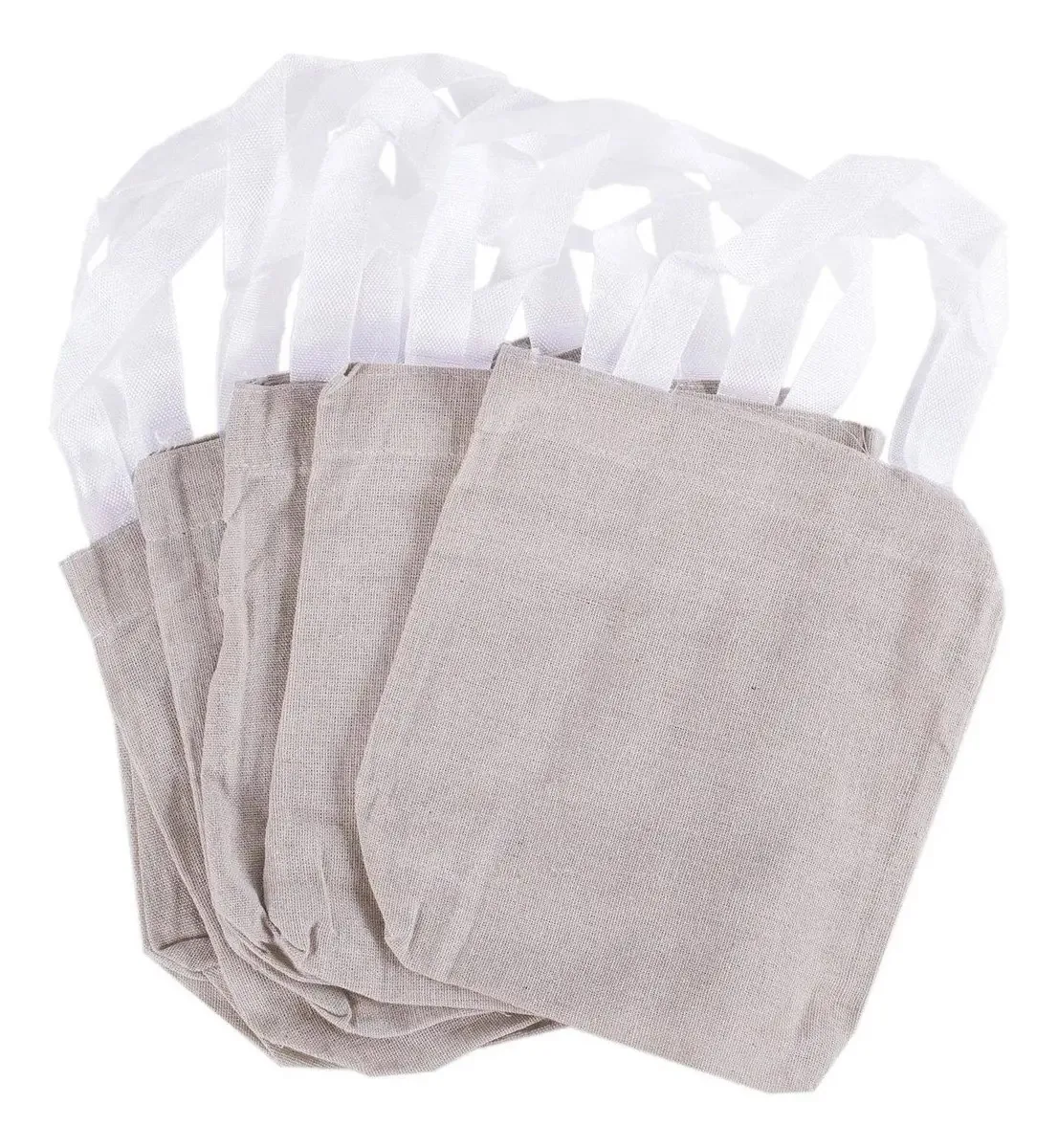 Sacos de lona de cor natural de 8 x 8 polegadas para artes e